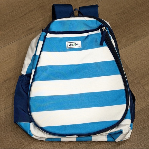 Ame and Lulu Game On Tennis Backpack Marine GTBP215 Nylon Padded Shoulders New - Picture 2 of 14